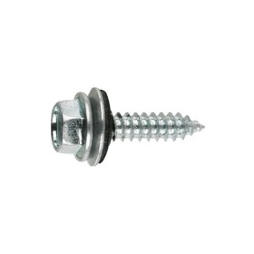 Blechschraube mit Sechskant-Flanschkopf DIN 7576. Schraube mit EPDM-Dichtscheibe