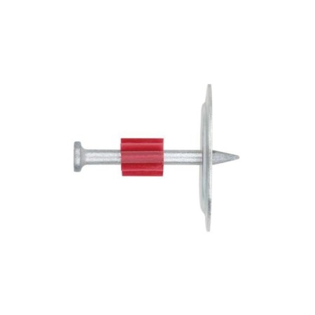 Nägel für die Bolzenschubtechnik. Rondellenbolzen, gerändelt mit Ø36 mm Metallrondelle