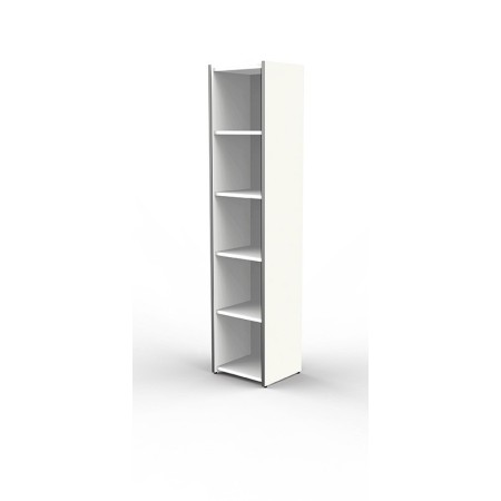 EINZELREGAL, SCHMAL, WEISS, 5 ORDNERHÖHEN