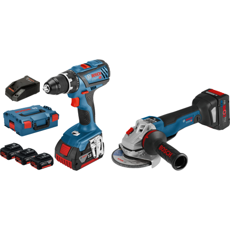 SET BOSCH AKKU-BOHRSCHRAUBER + WINKELSCHLEIFER-125mm 18V