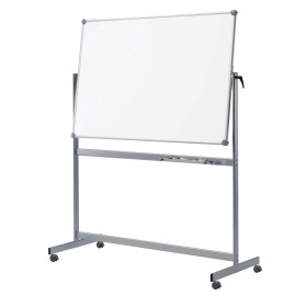 Mobiles Whiteboard Pro, Drehbar, Emaille Emaillebeschichtet Grau