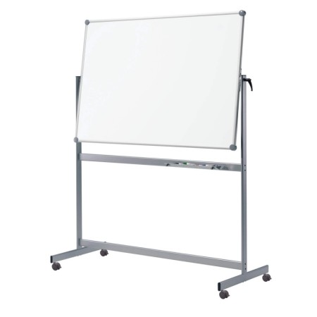 Mobiles Whiteboard Pro, Drehbar, Emaille Emaillebeschichtet Grau