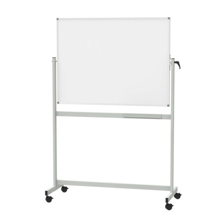 Mobiles Whiteboard Standard, Drehbar Kunststoffbeschichte Grau