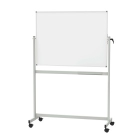 Mobiles Whiteboard Standard, Drehbar, Emaille Emaillebeschichtet Grau