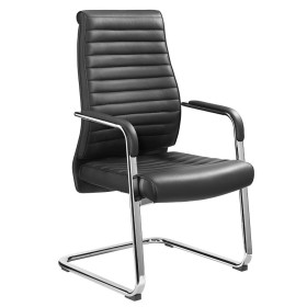 Deluxe Besucherstuhl schwarz Leder