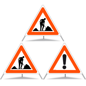 Faltsignal Construction 2x 1.14 Baustelle/1x 1.30 Andere Gefahren N90 (Kombiniert)