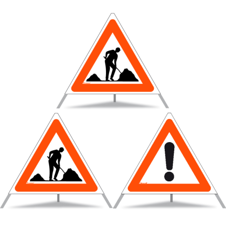 Faltsignal Construction 2x 1.14 Baustelle/1x 1.30 Andere Gefahren N90 (Kombiniert)