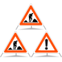 Faltsignal Construction 2x 1.14 Baustelle/1x 1.30 Andere Gefahren N90 (Kombiniert)