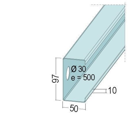 C-Wandprofil, 97x50x1.5mm