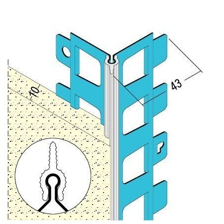 Kantenprofil für Aussenputz 10mm Kante weiss