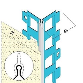 Kantenprofil für Aussenputz 14mm Kante weiss