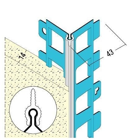 Kantenprofil für Aussenputz 14mm Kante weiss