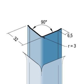 Kantenschutzprofil zum Kleben, 32x32x1.25mm