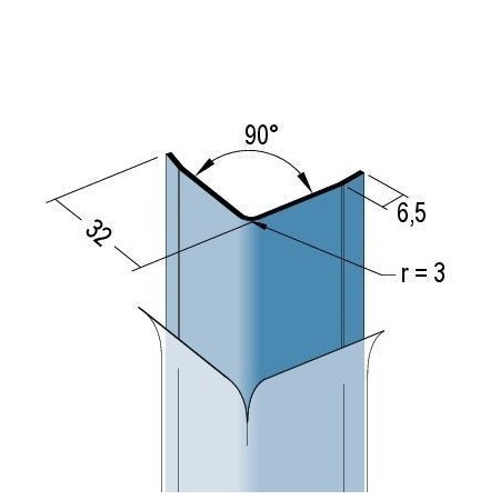 Kantenschutzprofil zum Kleben, 32x32x1.25mm