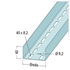 UA 100-2.0 Aussteifungsprofil 40x98.8x40mm