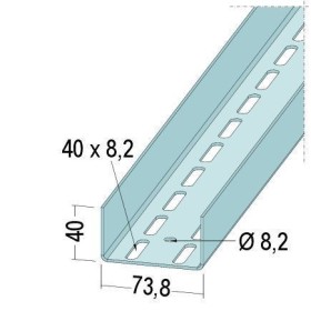 UA 75-2.0 Aussteifungsprofil 40x73.8x40mm
