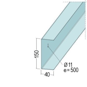 U-Wandprofil 150x40x1.5mm