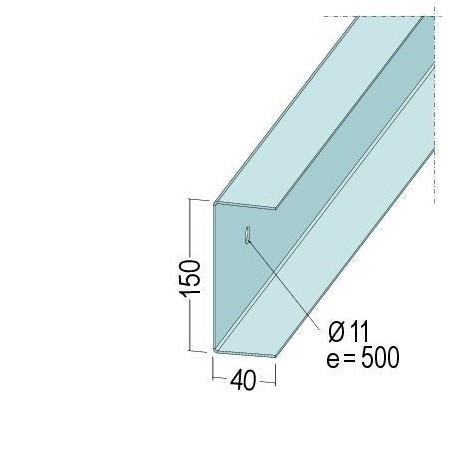U-Wandprofil 150x40x1.5mm