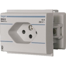 HAGER Steckdose Hager T13 für DIN grau