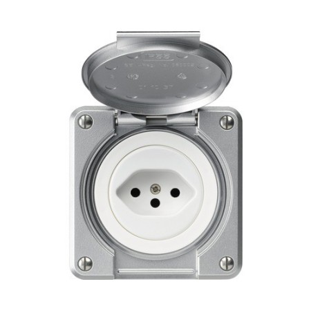 HAGER Steckdose Robusto T13 aluminium