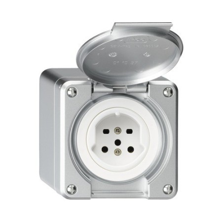 HAGER Steckdose Robusto T15 kunststoff aluminium