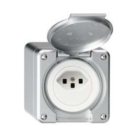 HAGER Steckdose Robusto T23 aluminium