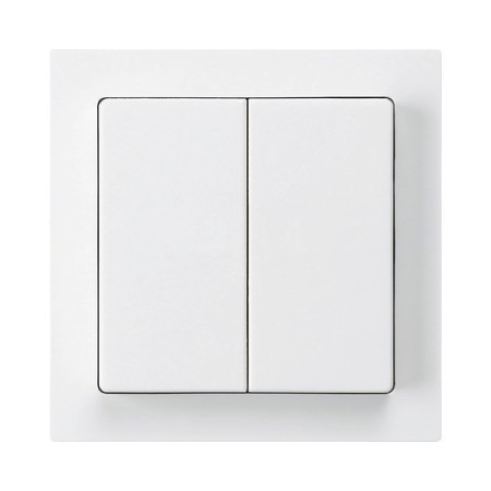 HAGER Frontplatte Doppeldruckschalter weiss