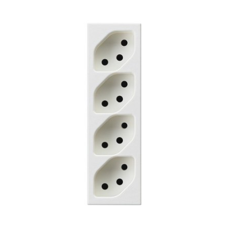 HAGER FLF Steckdose 4xT13 GR. II parallel IP 20 weiss