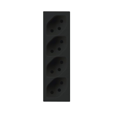 HAGER FLF Steckdose 4xT13 GR. II schwarz