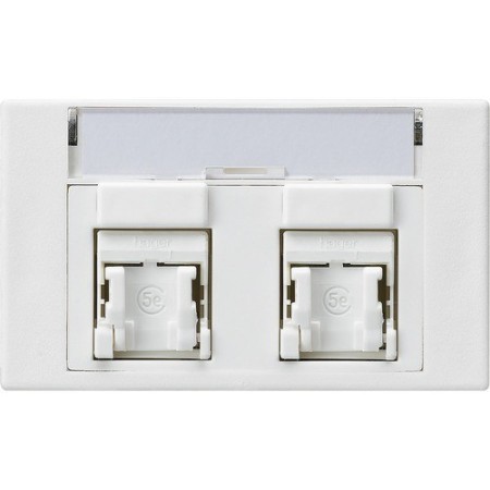 HAGER FLF UP Netzwerkdose 2xRJ45 IP 20 weiss Cat 5E