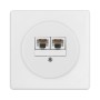 HAGER Basico UP Netzwerkdose 2xRJ45 4-polig IP 20 weiss