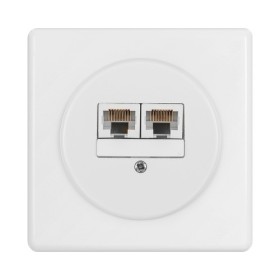 HAGER Basico UP Netzwerkdose 2xRJ45 4-polig IP 20 weiss