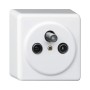 HAGER Basico AP Antennensteckdose R/TV/SAT IP 20 weiss