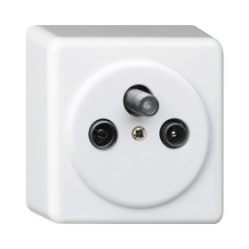 HAGER Basico AP Antennensteckdose R/TV/SAT IP 20 weiss