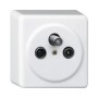 HAGER Basico AP Antennensteckdose R/TV/SAT IP 20 weiss