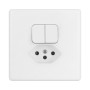 HAGER Basico Frontplatte Kombi Doppelschalter SCH1/T13 IP 20 weiss