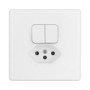 HAGER Basico Frontplatte Kombi Doppelschalter SCH1/T13 IP 20 weiss