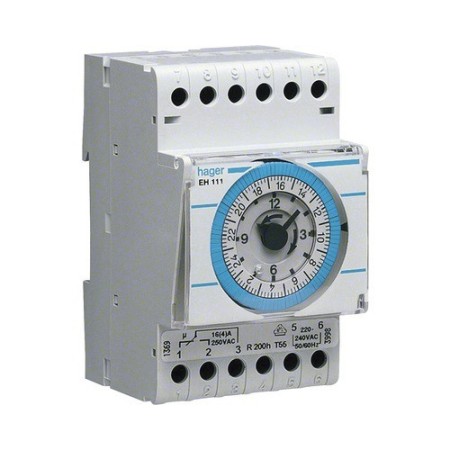 HAGER Quarz Zeitschaltuhr IP20 mit Tagesprogramm