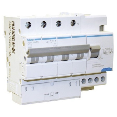 HAGER Fehlerstrom-Leitungsschutzschalter FILS C-20A/30mA 6kA 3P+N 6 mod