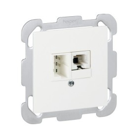 HAGER Kallysto Steckdose 1xRJ45 4-pol. ISDN + 1xTT83 6-pol. weiss