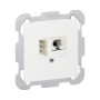 HAGER Kallysto Steckdose 1xRJ45 4-pol. ISDN + 1xTT83 6-pol. weiss