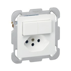 HAGER Kallysto Kombination Doppelschalter SCH1/3+3//T13 weiss