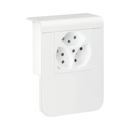 HAGER Geräteträger 3xT13 zu Sockelleistenkanal 20080 weiss/silber