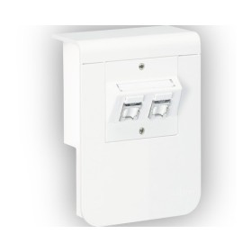 HAGER Geräteträger 2xRJ45 zu Sockelleistenkanal 20080 weiss/silber
