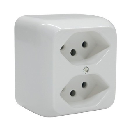 Mica AP Steckdose 2xT13 weiss