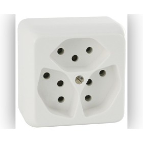 Mica AP Steckdose 3xT13 weiss paralell