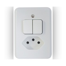 Mica AP Kombination Doppelschalter SCH1/T13 weiss