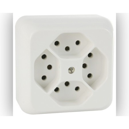 Mica AP Steckdose 4xT13 weiss