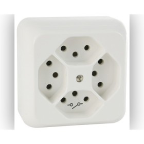 Mica AP Steckdose 4xT13 weiss getrennt