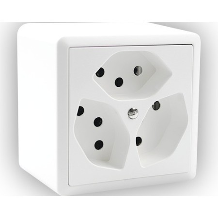 Edizio Due AP Steckdose 3xT13 paralell weiss